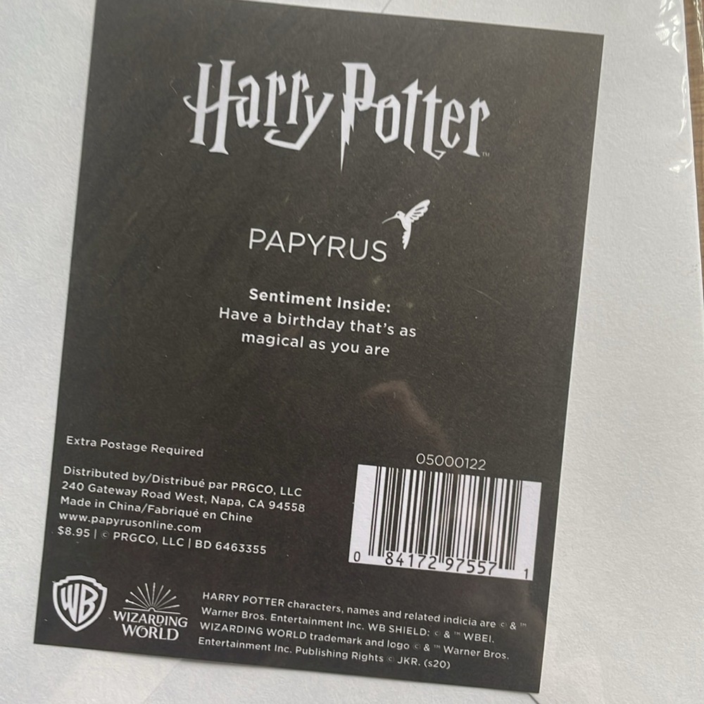 Harry Potter x Papyrus Birthday Card - Picture 3 of 3